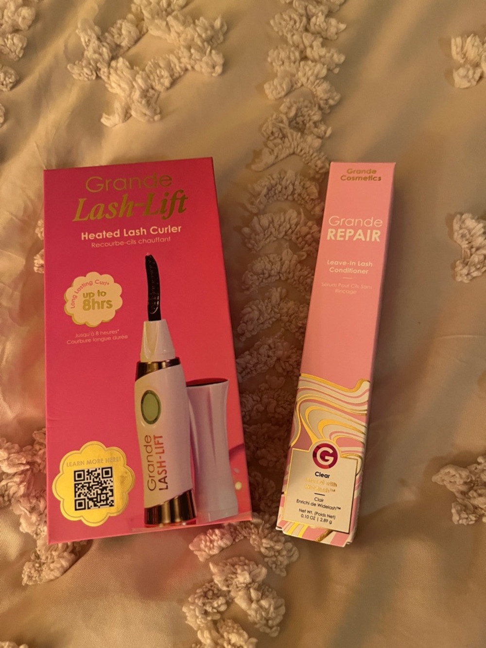 Grande Lash-Lift Heated Lash Curler & Grande Repair Leave-In Conditioner - Pink